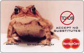 "No Toads"  Chastity Card